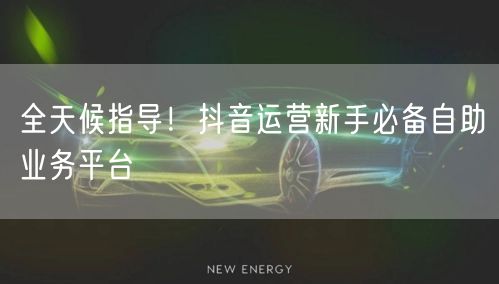 全天候指导！抖音运营新手必备自助业务平台