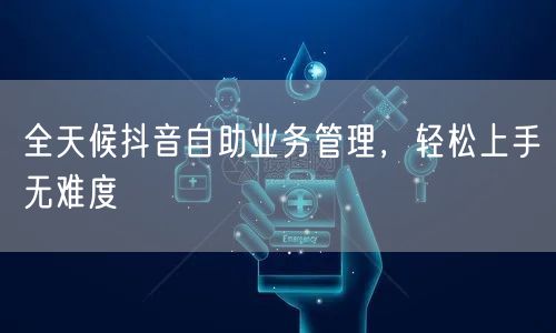 全天候抖音自助业务管理，轻松上手无难度