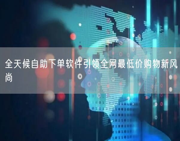 全天候自助下单软件引领全网最低价购物新风尚
