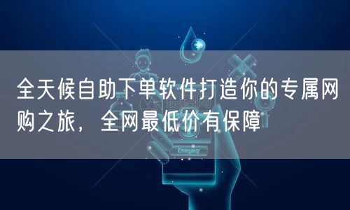 全天候自助下单软件打造你的专属网购之旅，全网最低价有保障