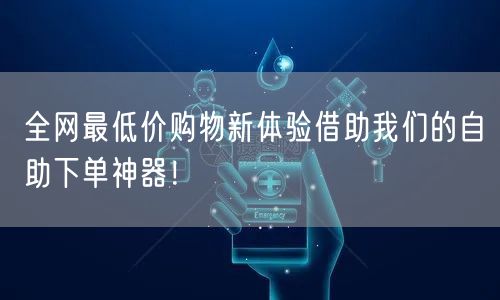 全网最低价购物新体验借助我们的自助下单神器！