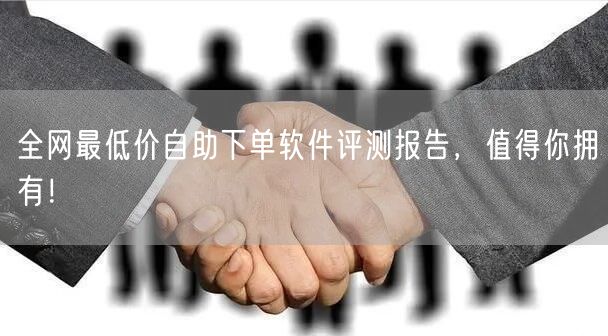 全网最低价自助下单软件评测报告，值得你拥有！