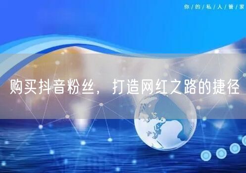 购买抖音粉丝，打造网红之路的捷径