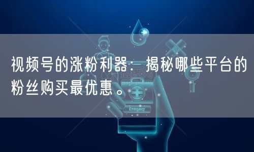 视频号的涨粉利器:揭秘哪些平台的粉丝购买最优惠。