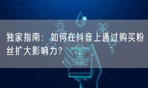 独家指南：如何在抖音上通过购买粉丝扩大影响力？